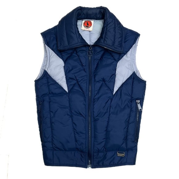 Vintage Women's Ski Vest Mountain Goat by White Stag Puffer 80's Red Blue Yellow - Picture 2 of 16